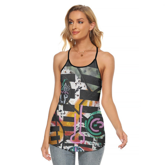 Social Media 2 Women's Criss-Cross Open Back Tank Top