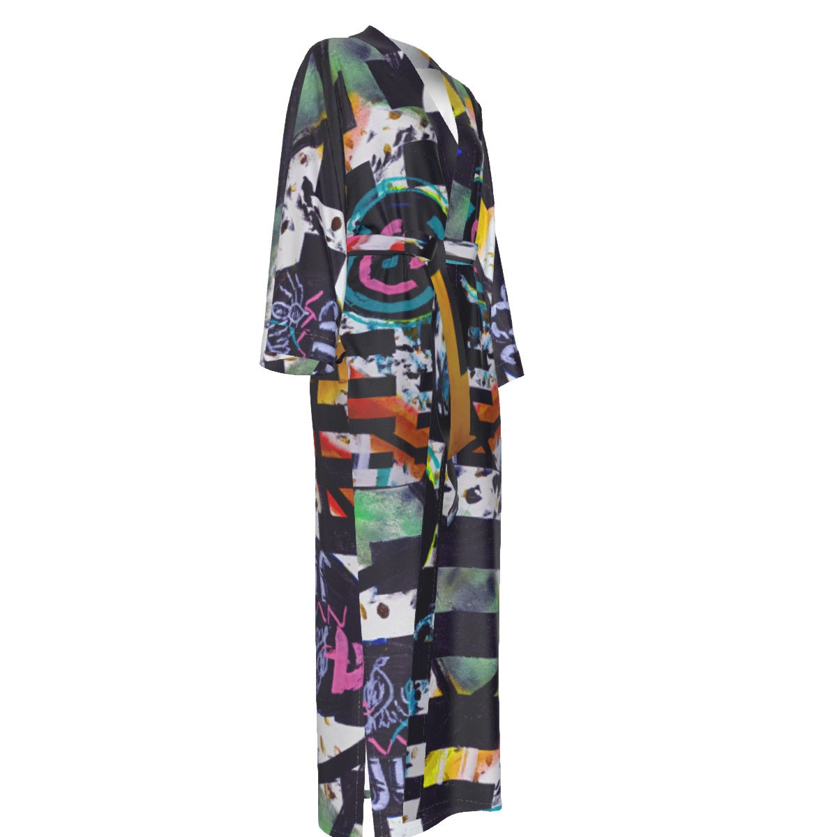 Social Media 2 Women's Satin Kimono Long Robe