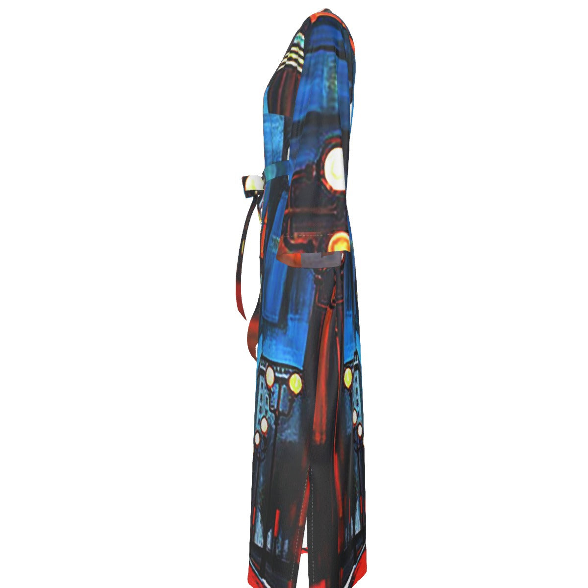 Atlanta at Nighttime Women's Satin Kimono Long Robe