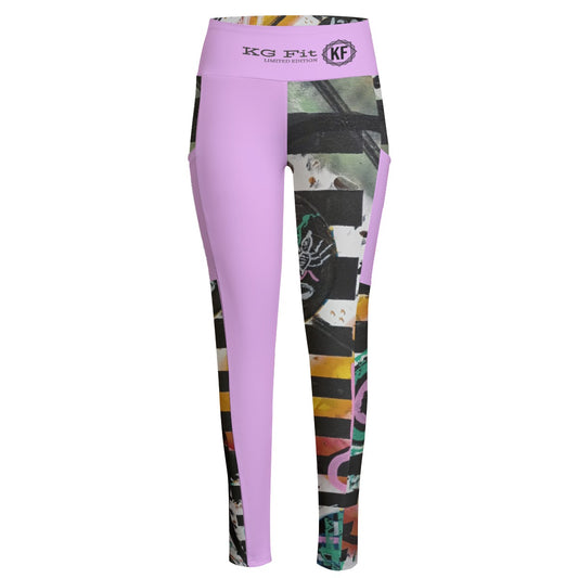 Social Media 2 High Waist Leggings With Side Pocket
