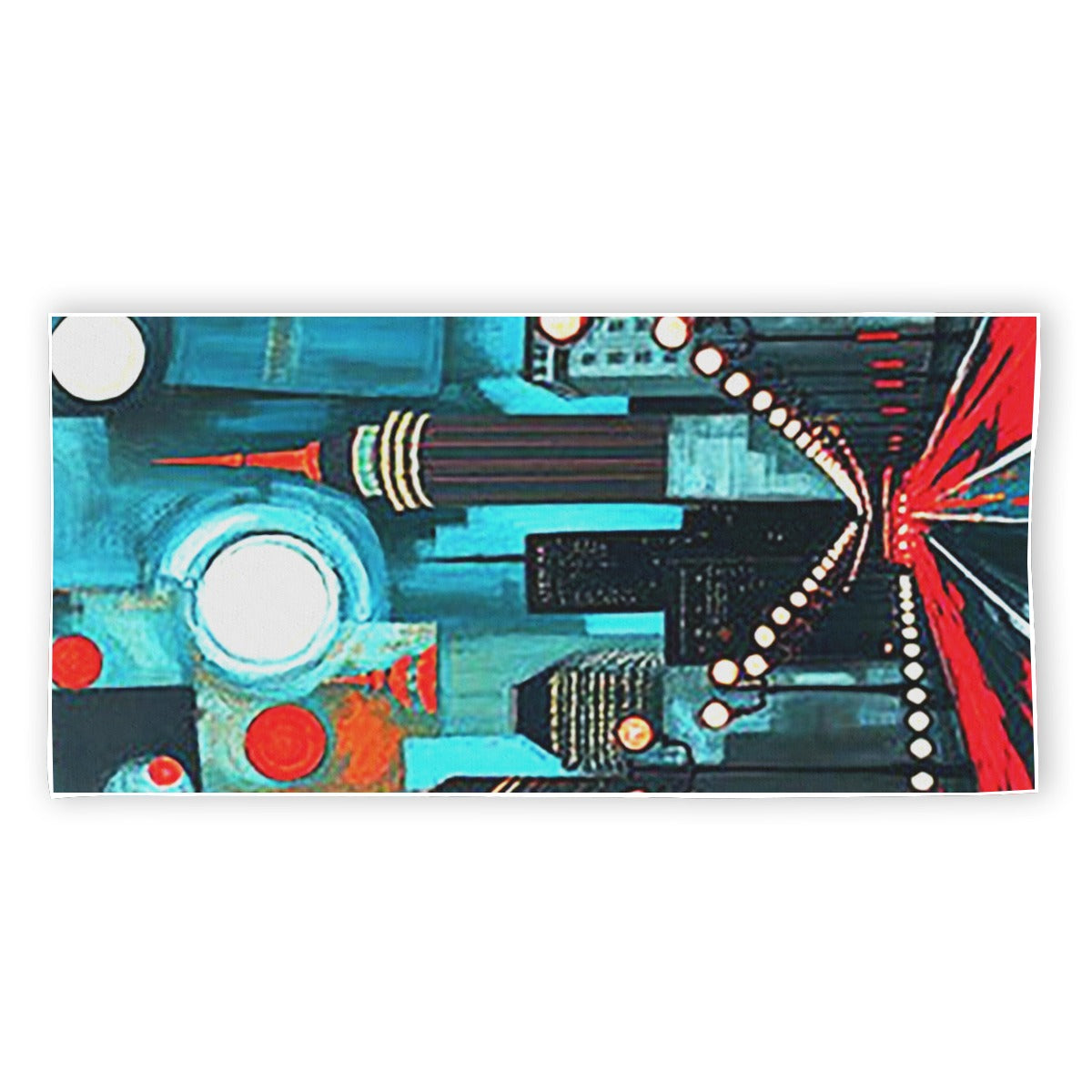 Atlanta at Nighttime Rectangular Beach Towel