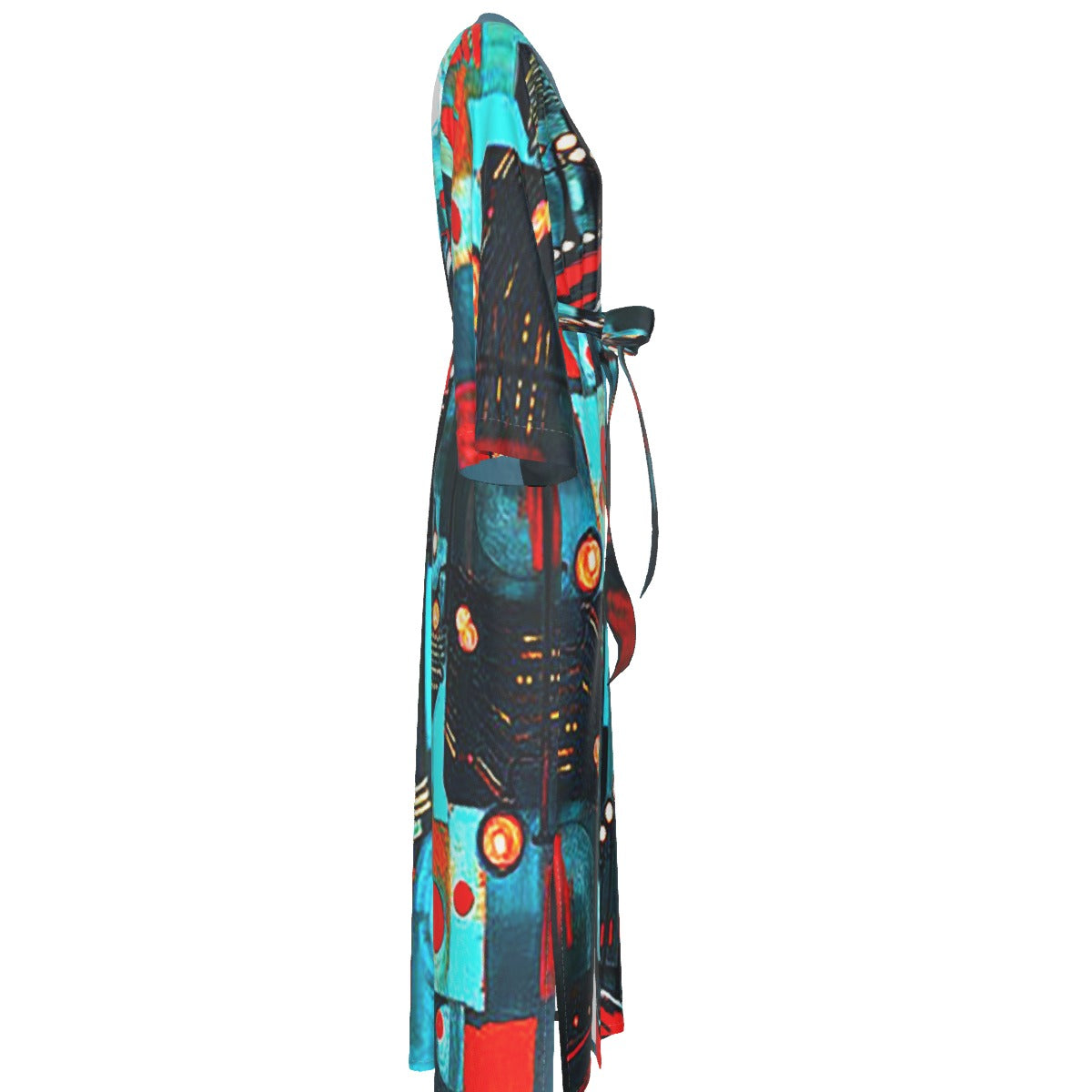 Atlanta at Nighttime Women's Satin Kimono Long Robe