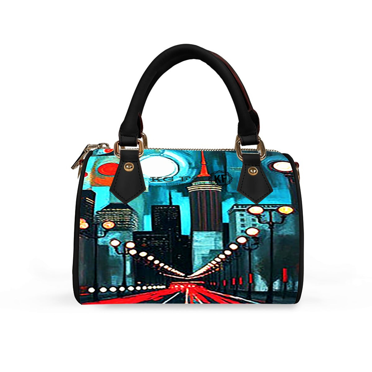 Atlanta at Nighttime Classic Barrel-Shaped Handbag