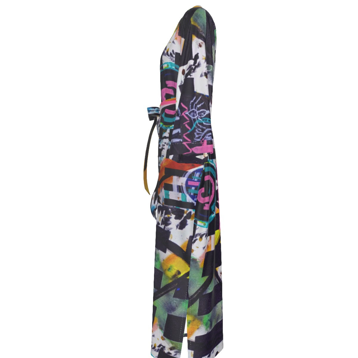 Social Media 2 Women's Satin Kimono Long Robe