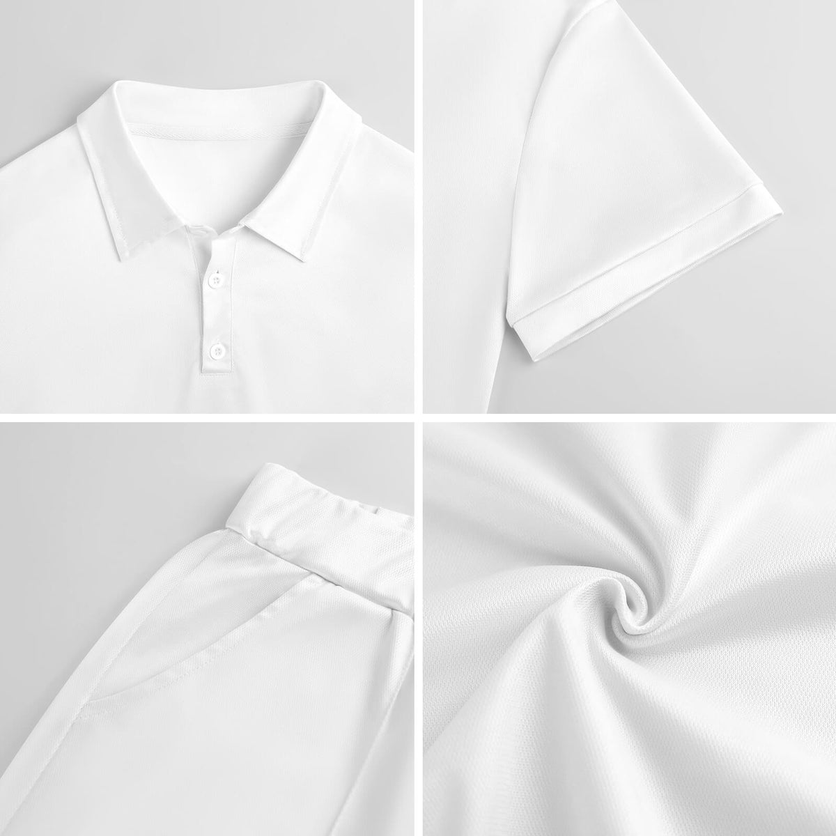 Custom Men's Short Sleeve Polo Shirt & Shorts Set Outfit Sets