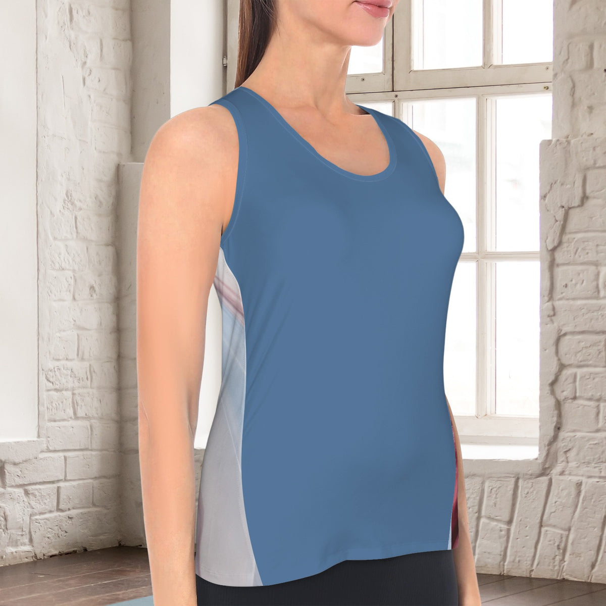 Powderblueandburgandy Racerback Tank Top