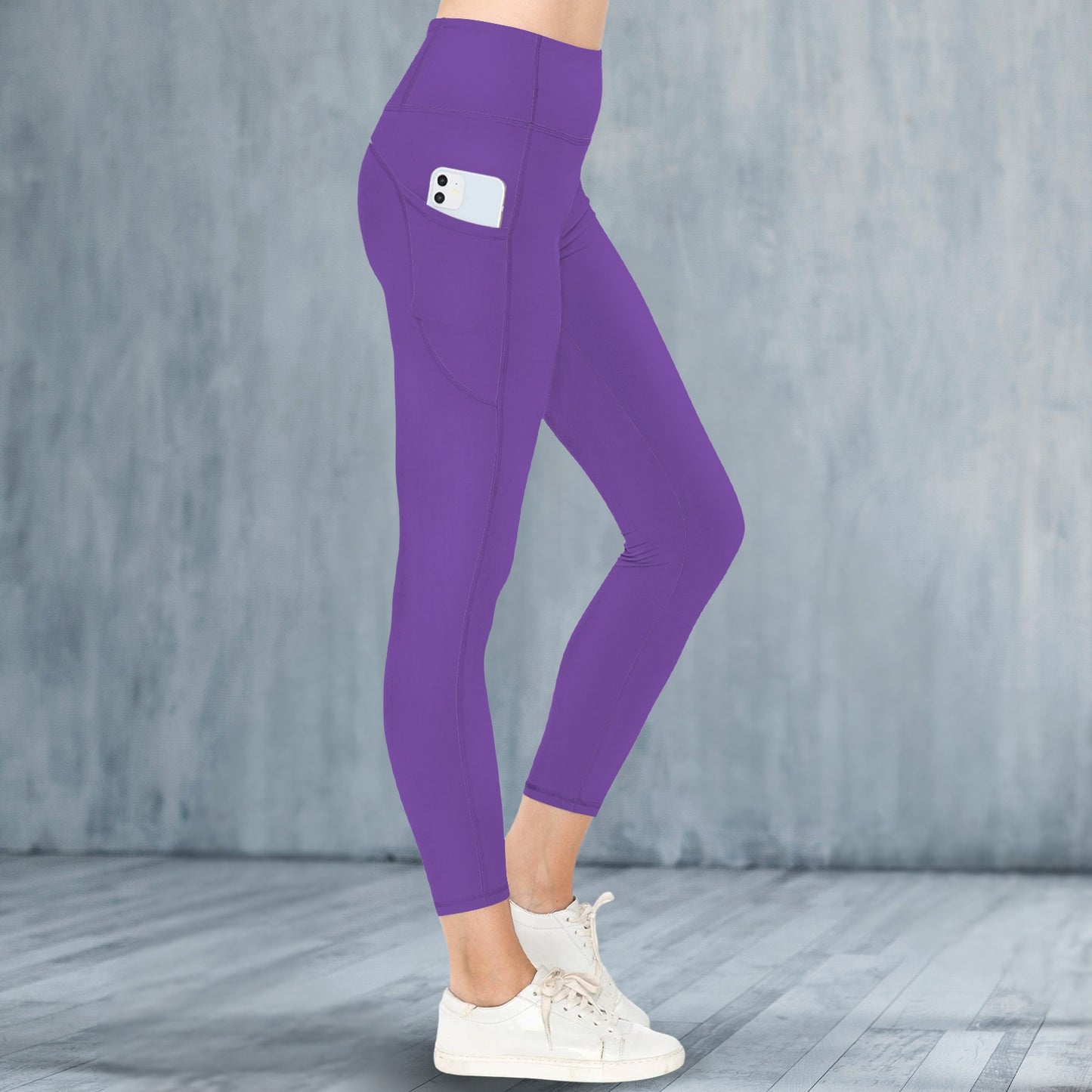 KG Fit Purple High Waist Leggings with Side Pockets