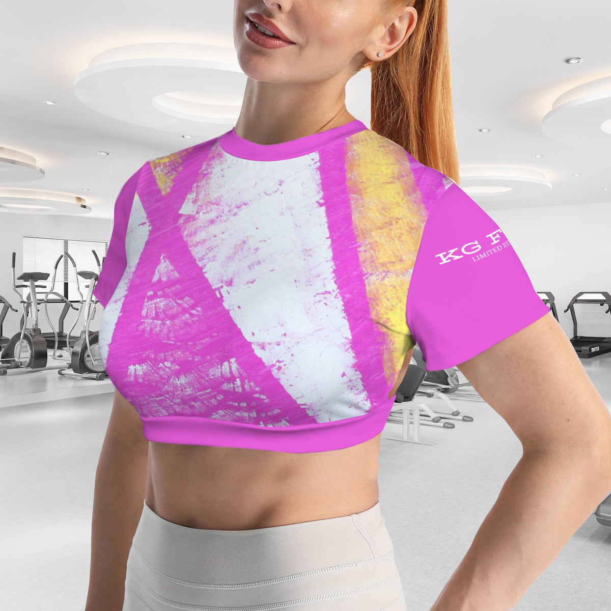 Sorbet Sunset Women's Cropped Open-Back Sport Top