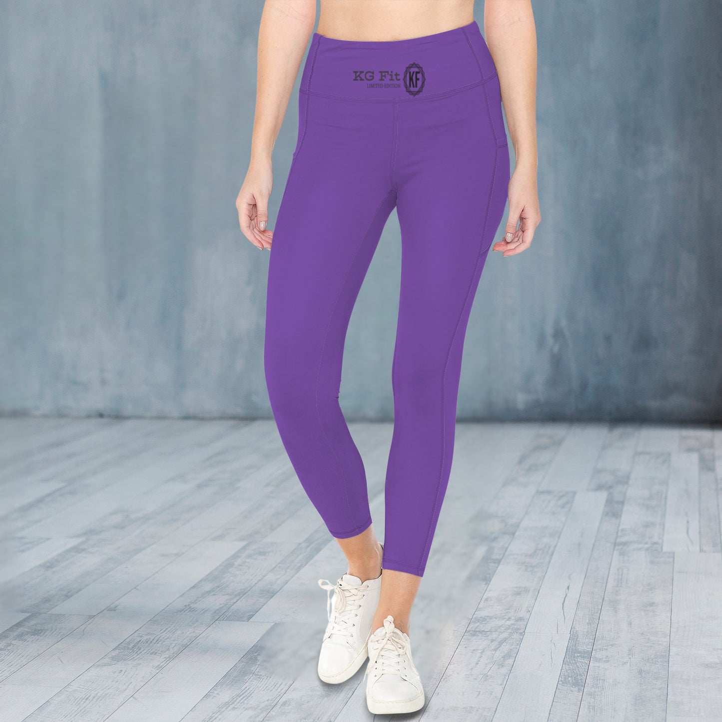 KG Fit Purple High Waist Leggings with Side Pockets