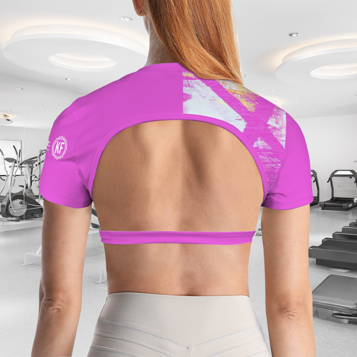 Sorbet Sunset Women's Cropped Open-Back Sport Top
