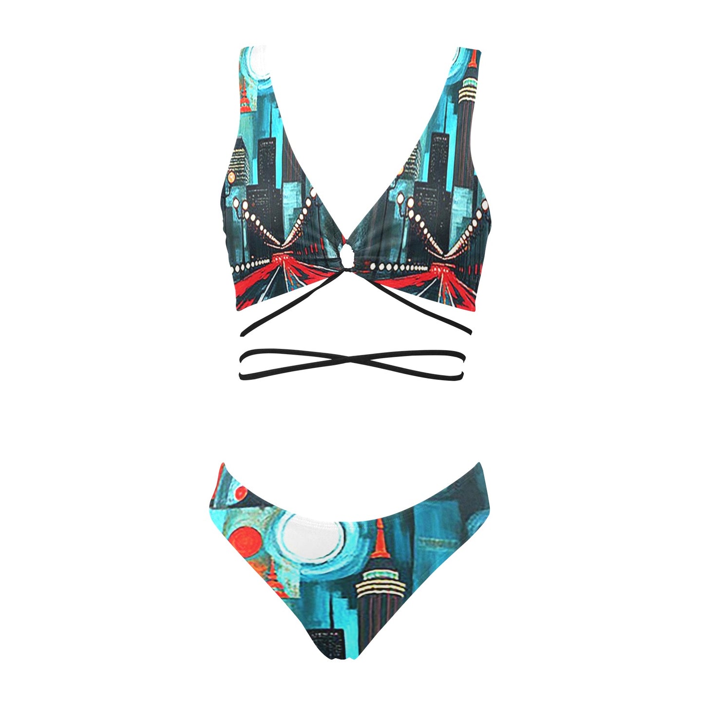 Atlanta-at-Nighttime Cross String Bikini