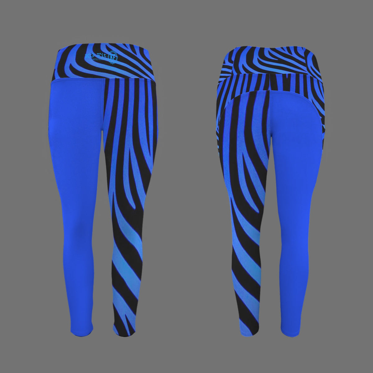 Blue zebra leggings