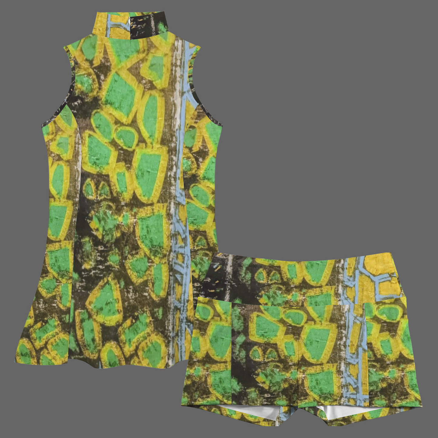 Earth Zip Up Sleeveless Sports Dress