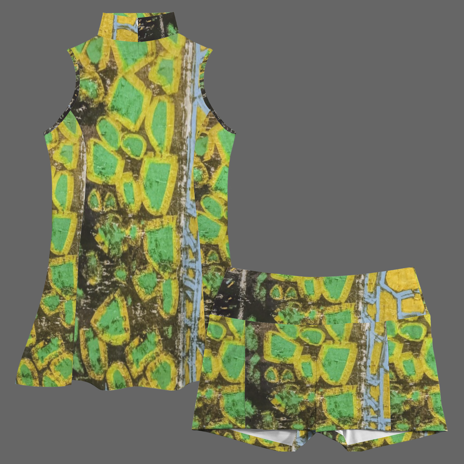 Earth Zip Up Sleeveless Sports Dress