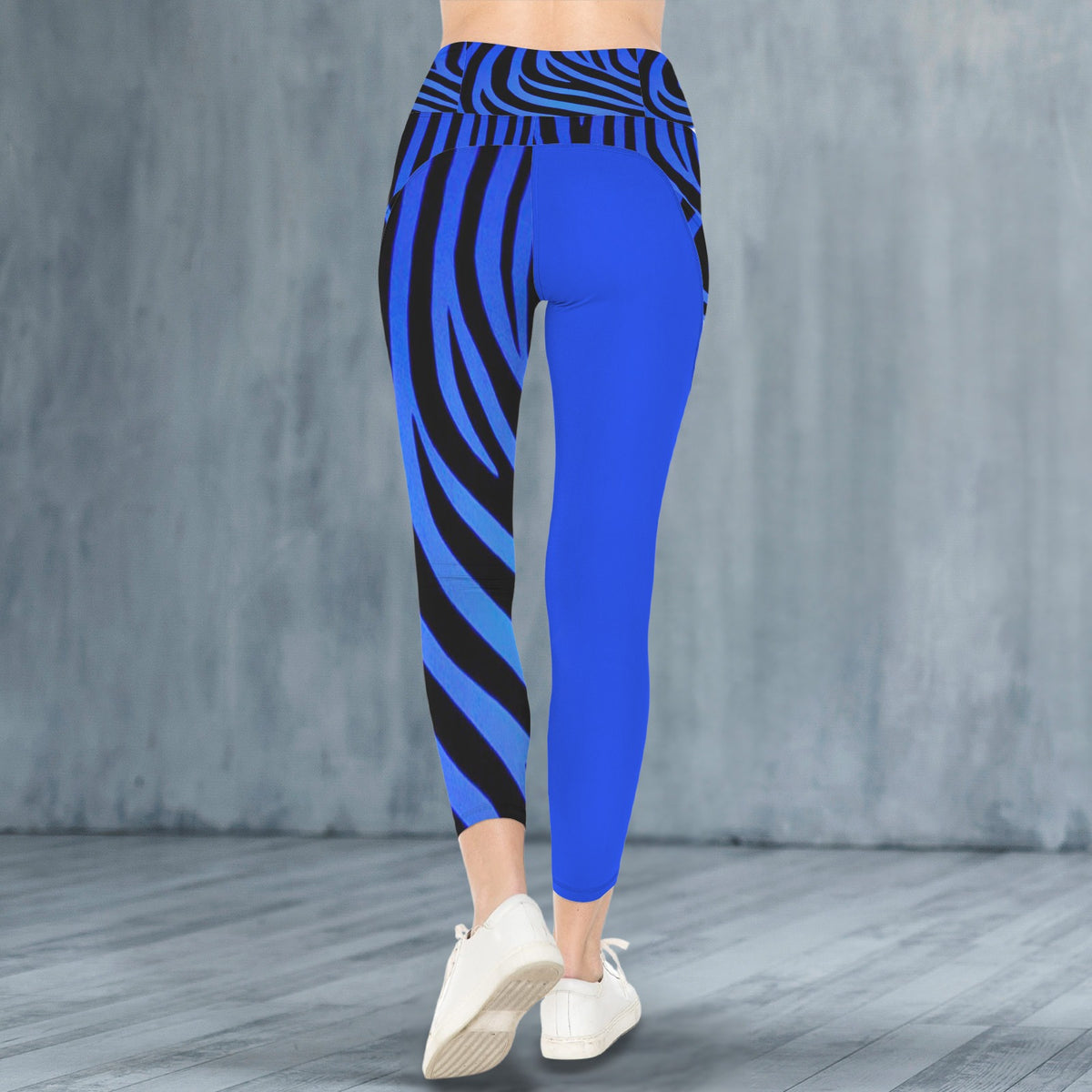 Blue zebra leggings