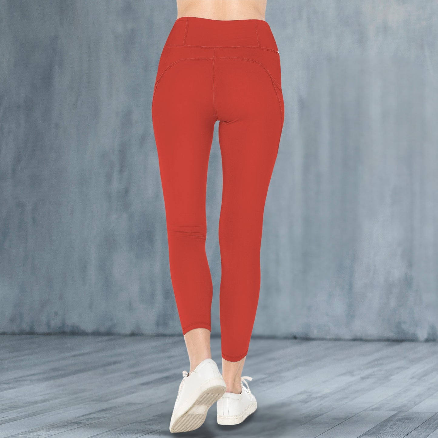 KG Fit Red High Waist Leggings with Side Pocket