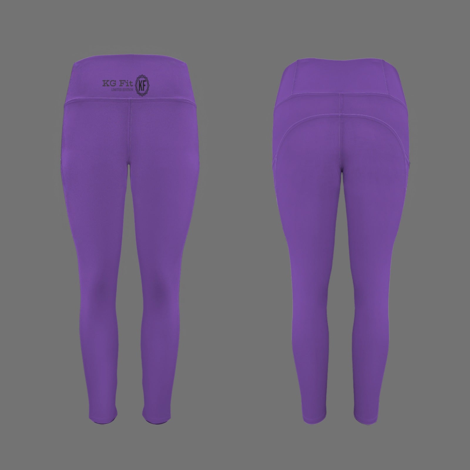 KG Fit Purple High Waist Leggings with Side Pockets