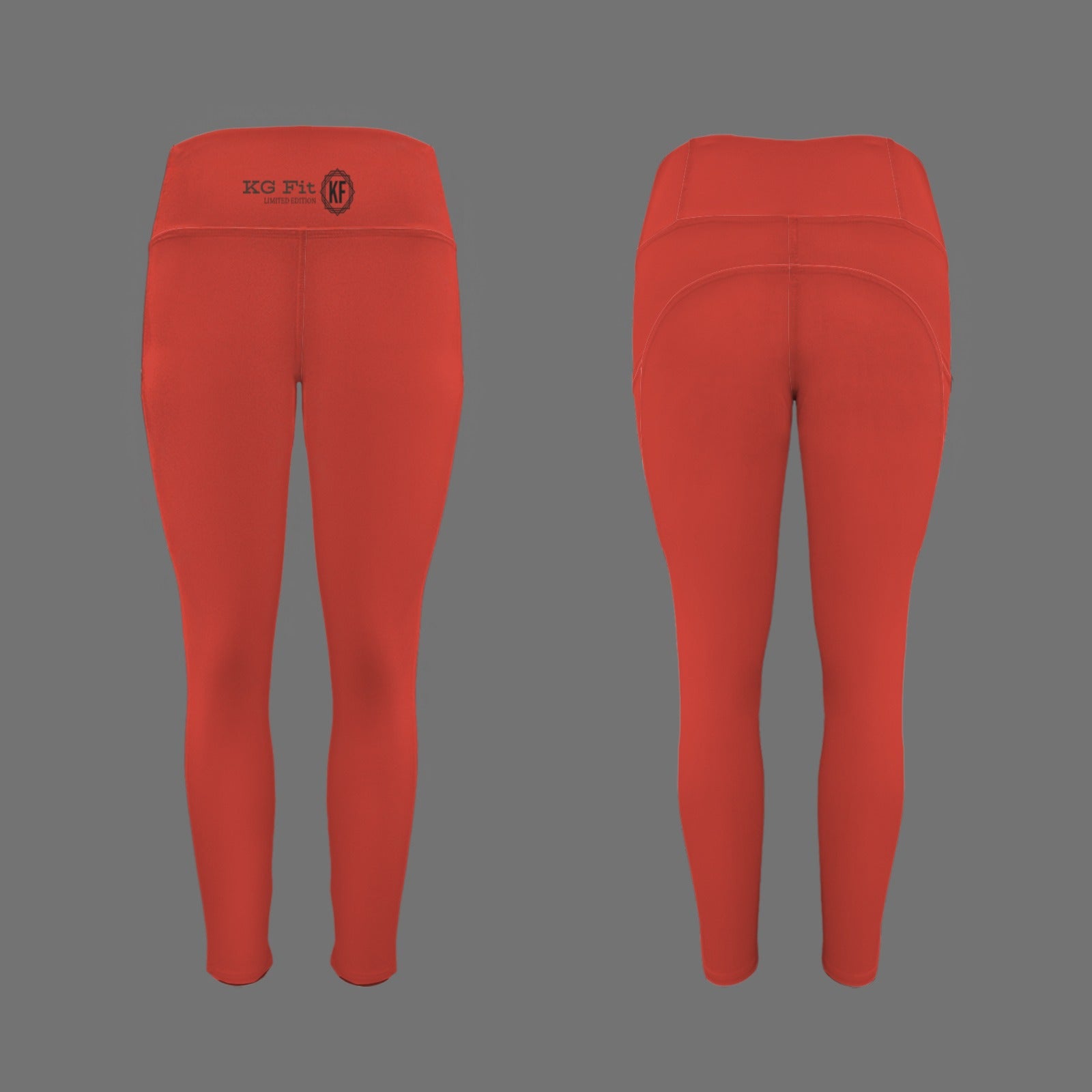 KG Fit Red High Waist Leggings with Side Pocket