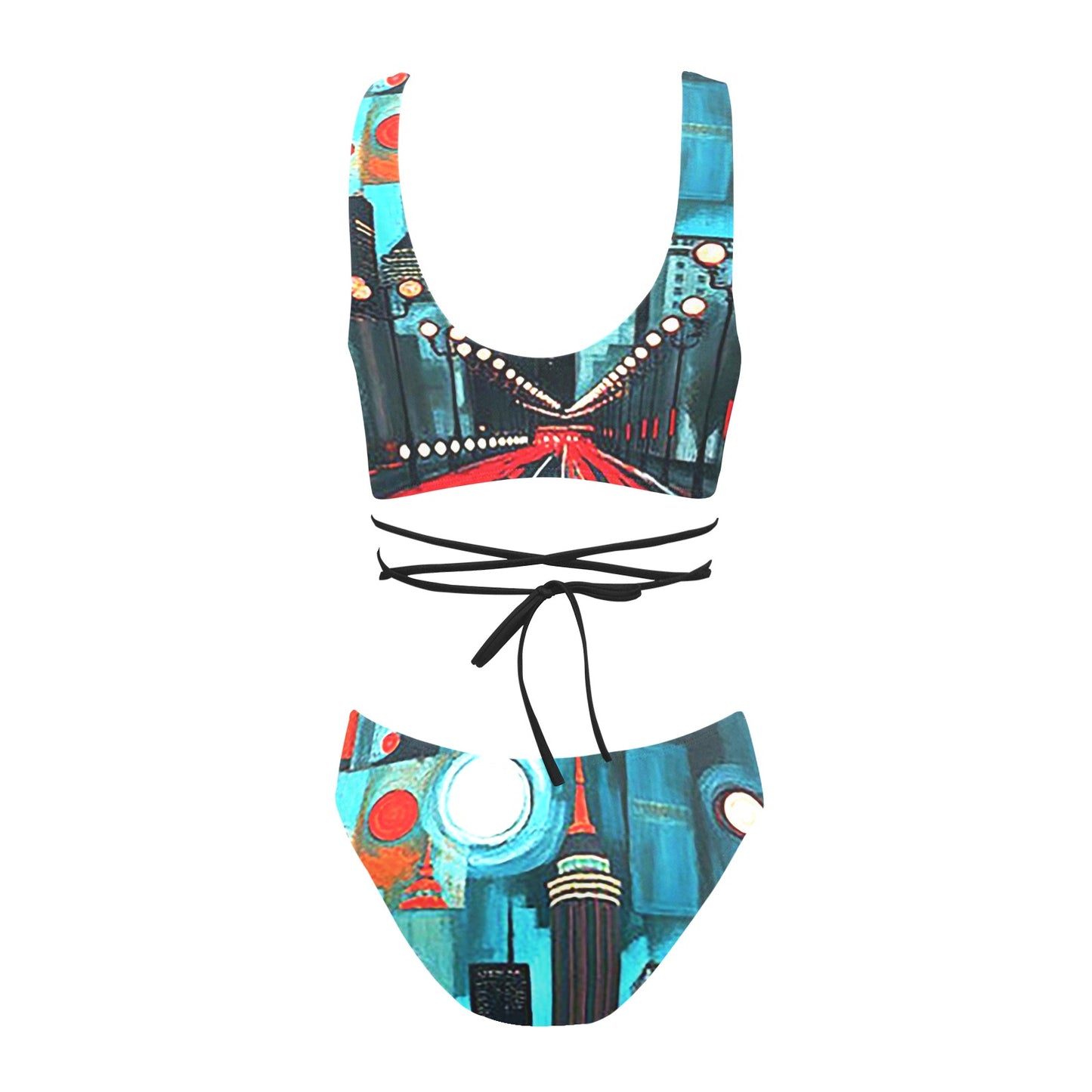 Atlanta-at-Nighttime Cross String Bikini