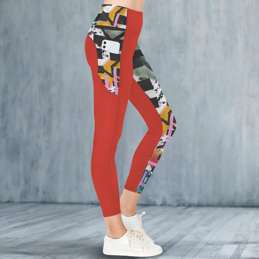 Red Social Media 2 Leggings