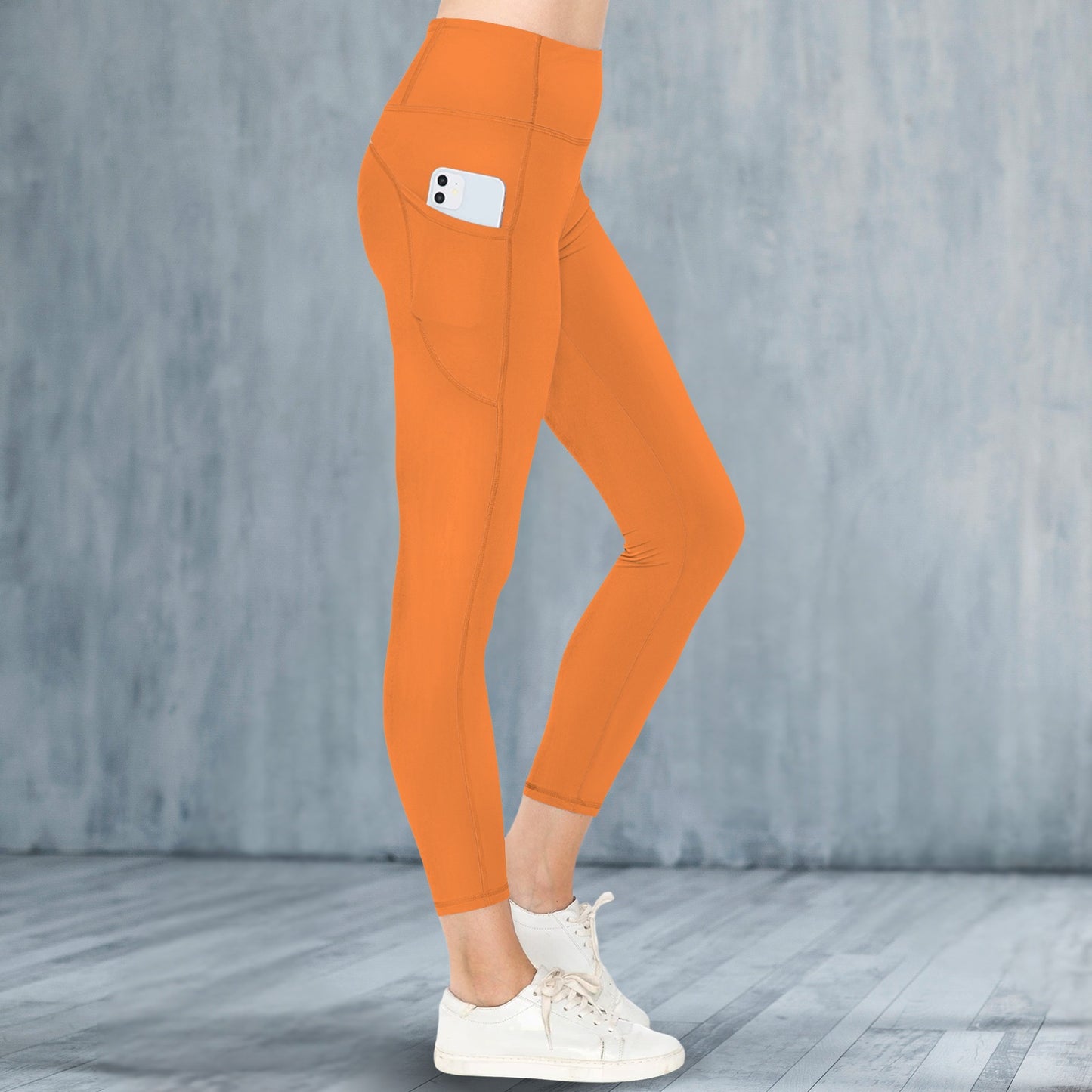 KG Fit Orange High Waist Leggings with Side Pockets